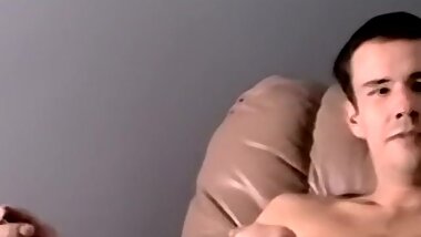 Young Amateur Twink Wanks off his Lubed up Small Dick and Cum