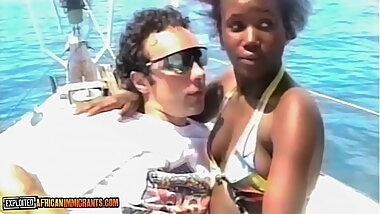 African Teen Rescued Off The Coast Pays Gladly With Her Pussy Getting Railed Outdoor In Public Beach