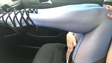 Car Passenger Stockings Tease and JOI Countdown