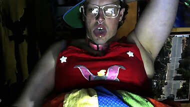 Jack off and Sucking on my Big Dildo Vintage Didney Dumbo Dress looking Hot and Bothered Sexy Lips